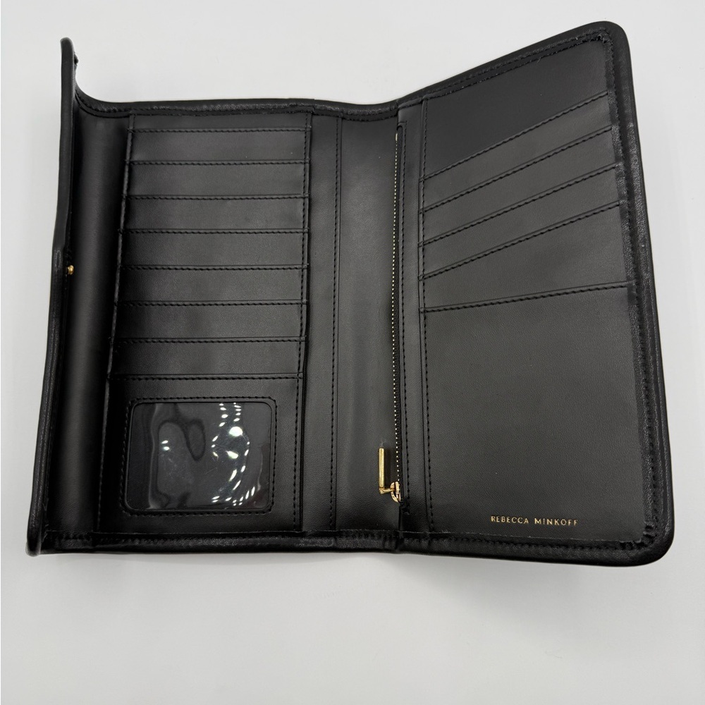 Rebecca Minkoff Black Travel Wallet With Antique Brass Hardware - Picture 8 of 13